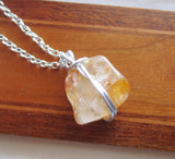 Golden Healer Quartz Natural Crystal Pendant Necklace