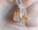 Golden Healer Quartz Natural Crystal Pendant Necklace