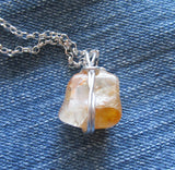 Golden Healer Quartz Natural Crystal Pendant Necklace