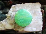 Green Dragon Vein Agate Gemstone Bead Pendant Necklace