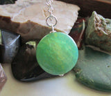 Green Dragon Vein Agate Gemstone Bead Pendant Necklace