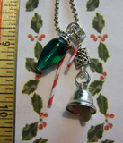 Candy Cane Jingle Bell Pendant