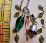 Candy Cane Jingle Bell Pendant