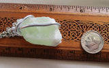 Natural Green Calcite Raw Gemstone Crystal Pendant Necklace