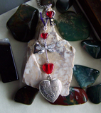 Hearts and Love Red and Silver Pendant