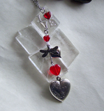 Hearts and Love Red and Silver Pendant