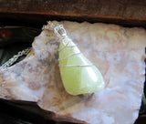 Green Heliodor Natural Beryl Gemstone Crystal Pendant Necklace