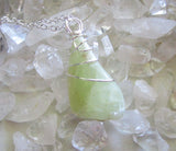 Green Heliodor Natural Beryl Gemstone Crystal Pendant Necklace