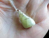 Green Heliodor Natural Beryl Gemstone Crystal Pendant Necklace