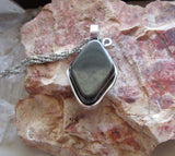 Natural Hematite Stone Wire Wrapped Pendant Necklace