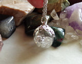 Herkimer Diamond Natural Gemstones Crystal Ball Pendant Necklace