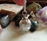 Herkimer Diamond Natural Gemstones Crystal Ball Pendant Necklace