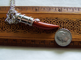 Red Jasper Cornicello Little Horn Silver Bullet Jewelry Necklace