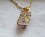 Iceland Spar Viking Sunstone Optical Calcite Crystal Snowflake Pendant Necklace