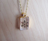 Iceland Spar Viking Sunstone Optical Calcite Crystal Snowflake Pendant Necklace