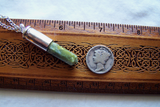 Nephrite Green Jade Silver Bullet Jewelry Pendant