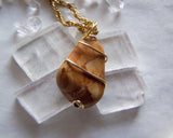 Natural Picture Jasper Wire Wrapped Pendant Necklace