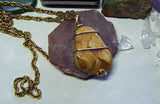 Natural Picture Jasper Wire Wrapped Pendant Necklace