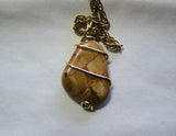 Natural Picture Jasper Wire Wrapped Pendant Necklace