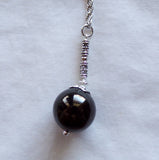 Black Jet Natural Stone Ball Pendant Necklace