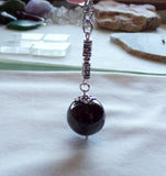 Black Jet Natural Stone Ball Pendant Necklace