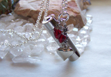 Silver Kaleidoscope Red Hearts Valentine Love Pendant