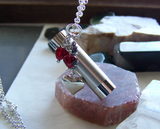 Silver Kaleidoscope Red Hearts Valentine Love Pendant