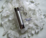 Keepsake Silver Cylinder Dragonfly Swarovski Crystal Pendant