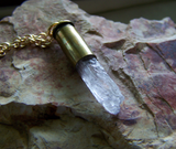 Natural Pink Kunzite Crystal Bullet Jewelry Pendant