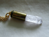 Natural Pink Kunzite Crystal Bullet Jewelry Pendant