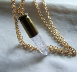 Natural Pink Kunzite Crystal Bullet Jewelry Pendant