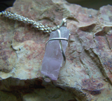 Natural Pink Kunzite Crystal Gemstone Pendant