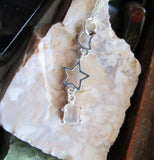 Labradorite Gemstone Celestial Sterling Silver Moon Star Pendant Necklace