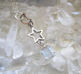 Labradorite Gemstone Celestial Sterling Silver Moon Star Pendant Necklace