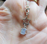 Labradorite Gemstone Celestial Sterling Silver Moon Star Pendant Necklace