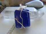 Blue Lapis Lazuli Natural Polished Gemstone Pendant Necklace