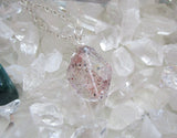 Harlequin Quartz Lepidocrocite Crystal Gemstone Pendant Necklace