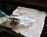 Green Light Up Cicada Quartz Natural Crystal Pendant Necklace