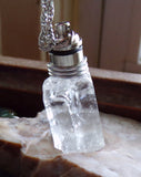 LED Color Change Light Up Ice Calcite Crystal Pendant Necklace