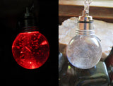 Red LED Light Up Quartz Crystal Ball Fire Elemental Pendant