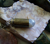 Natural Moonstone Crystal Bullet Jewelry Pendant Necklace