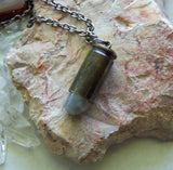 Natural Moonstone Crystal Bullet Jewelry Pendant Necklace