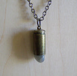 Natural Moonstone Crystal Bullet Jewelry Pendant Necklace