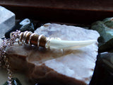 Mother of Pearl Natural Horn Bullet Jewelry Pendant Necklace