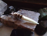 Mother of Pearl Natural Horn Bullet Jewelry Pendant Necklace