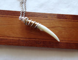 Mother of Pearl Natural Horn Bullet Jewelry Pendant Necklace