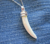 Mother of Pearl Natural Horn Cornicello Pendant Necklace