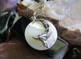 Mother of Pearl Moon Maiden Natural Pendant Necklace