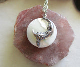 Mother of Pearl Moon Maiden Natural Pendant Necklace