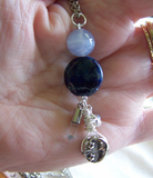 Night and Day Blue Celestial Sun and Moon Pendant